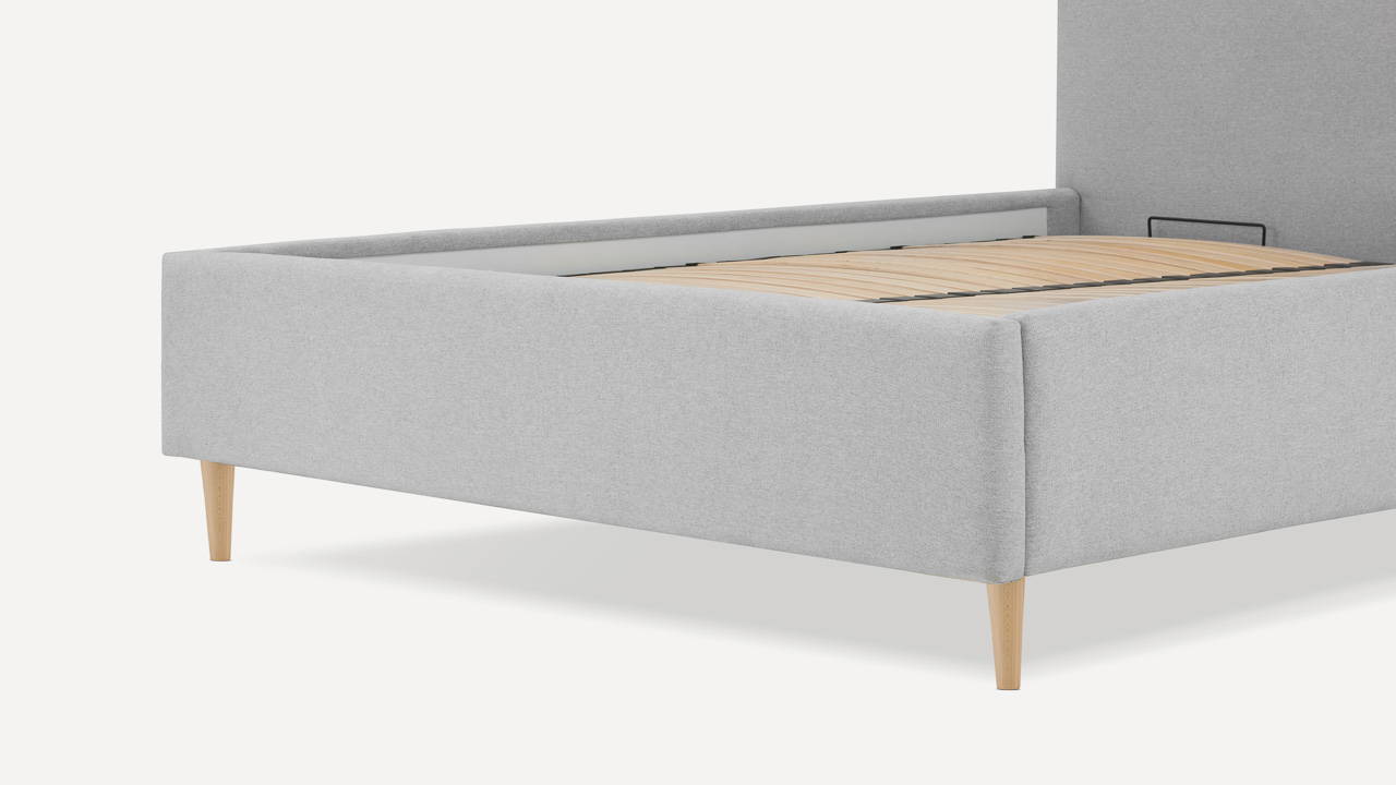 Łóżko BEDBenet Asana 180/200 Splot Szenilowy Popielaty Stożek drewniany 13cm dąb - Benet