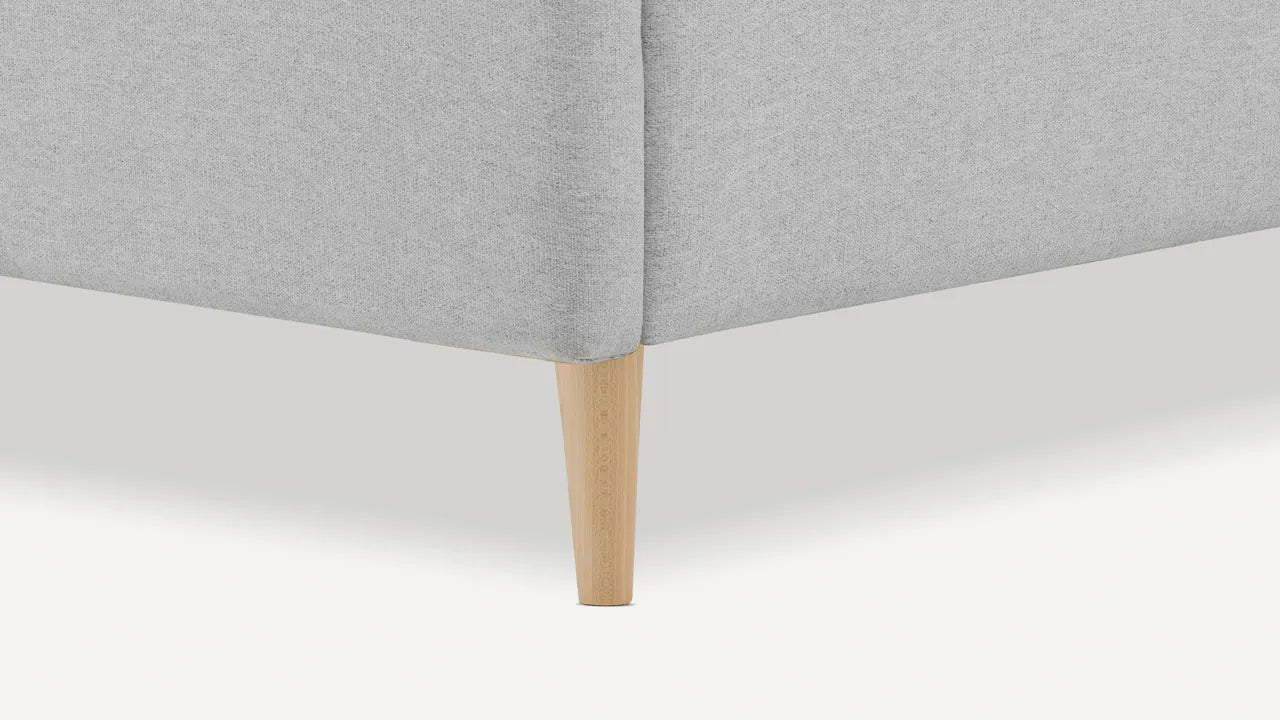 Łóżko BEDBenet Asana 180/200 Splot Szenilowy Popielaty Stożek drewniany 13cm dąb - Benet