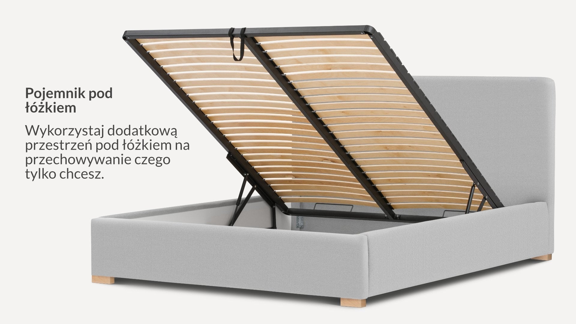 Łóżko BEDBenet Herringbone 140x200 Welurowe Popielate - Benet