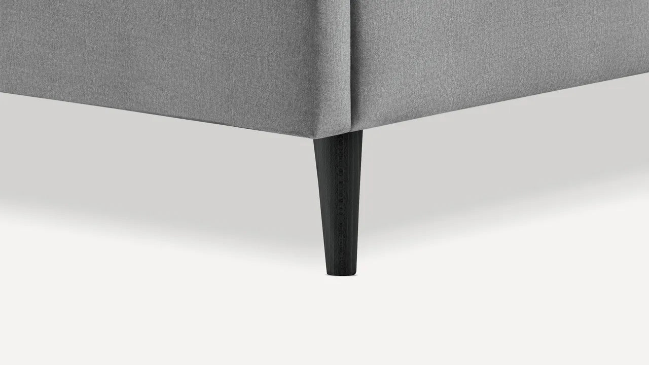 Łóżko BEDBenet Herringbone 180/200 Welur Szary Stożek 13cm czarny - Benet