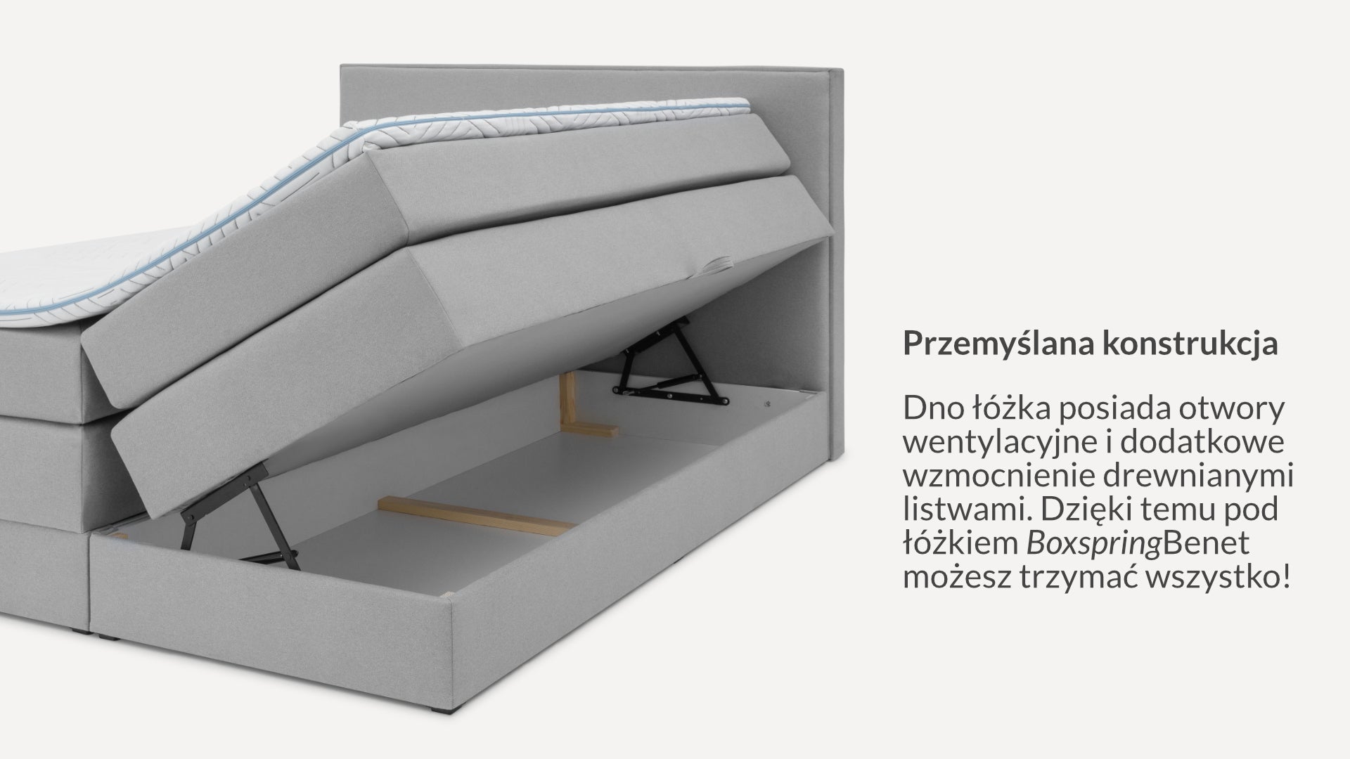 Łóżko BoxspringBenet Blocks Flauszowe - Benet