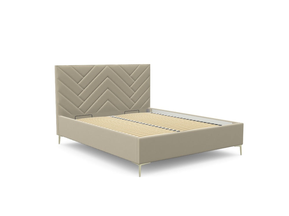 Łóżko tapicerowane Bedbenet Herringbone 180x200/ Paris Cream
