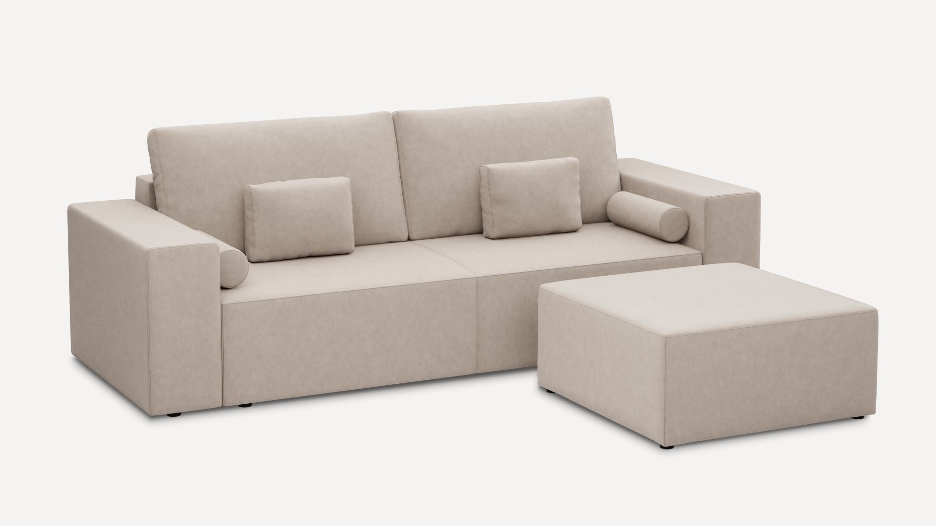 Sofa 3-osobowa BlockDL Cloud 87/Narrow/Wenge + pufa (Small)