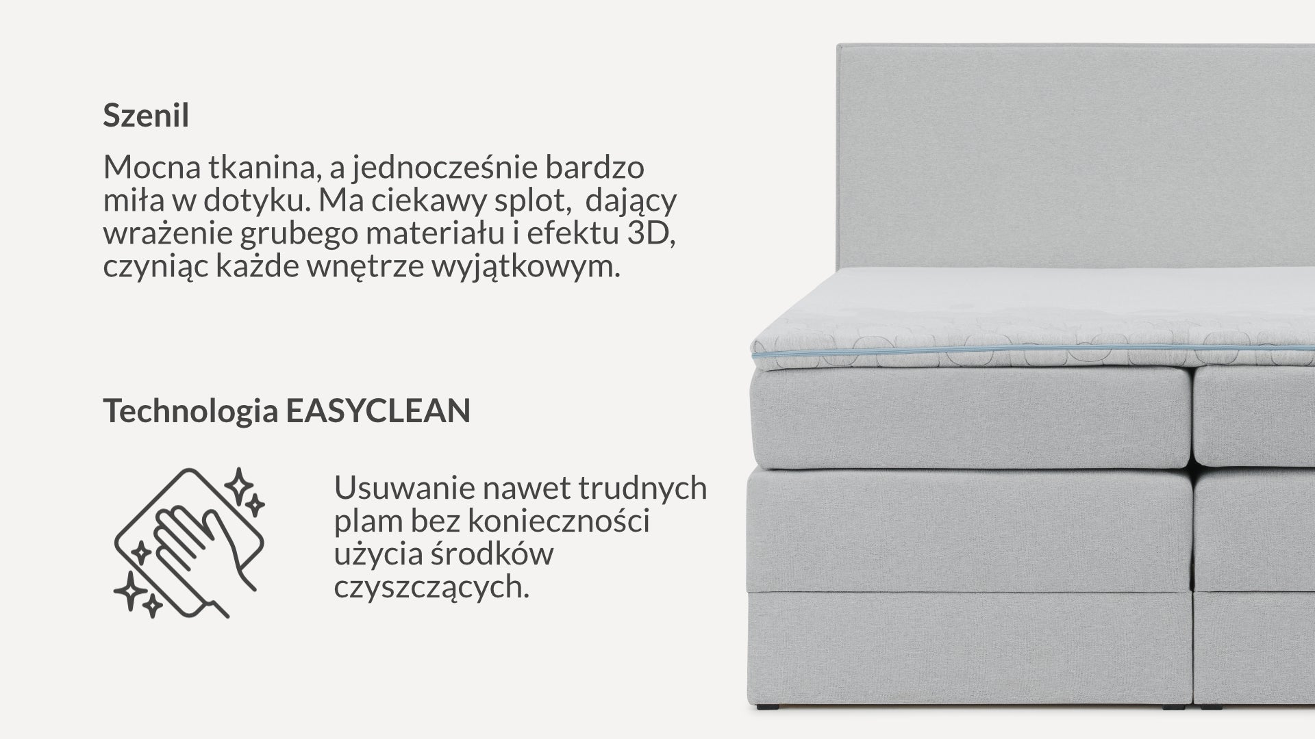 Łóżko BoxspringBenet Blocks Szenilowe - Benet