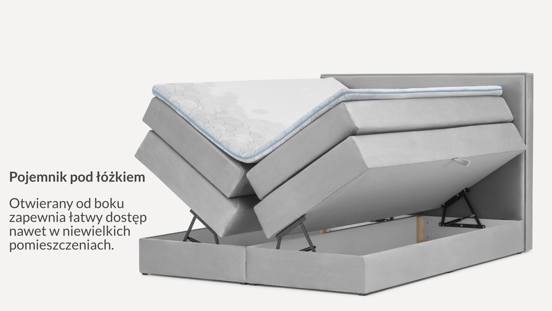 Łóżko BoxspringBenet Herringbone Welurowe - Benet