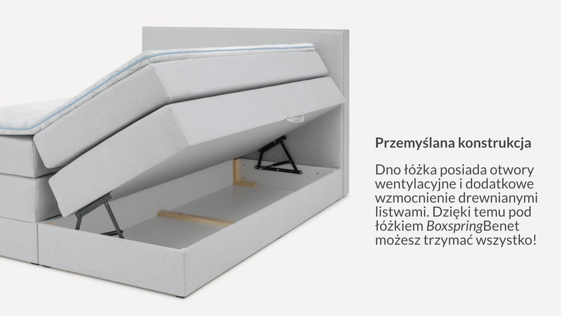 Łóżko BoxspringBenet Honeycomb Szenilowe - Benet